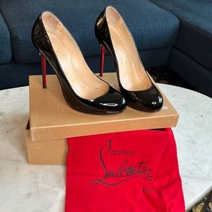 Christian Louboutin Filo 120 Black Patent Stilettos